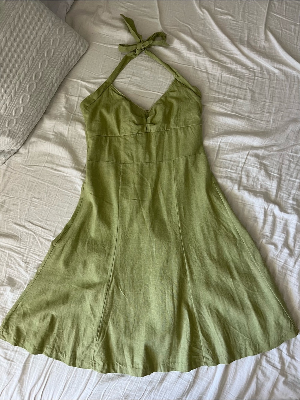 Light Green Halter Summer Dress